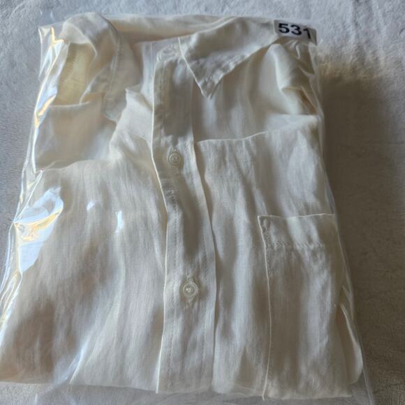 NWT Citizens of Humanity Linen White Button Down Shirt S Minimalist QuietLuxury - Picture 11 of 11